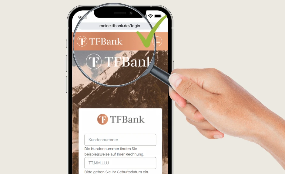 Webseiten-Phishing TF Bank