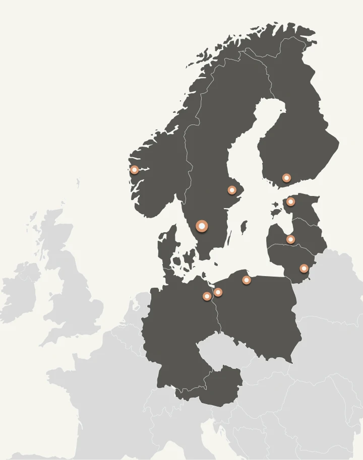 Auszug Weltkarte Skandinavien