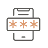 Icon Handy mit Pin Anzeige als Symbol für die 2Faktor Authentifizierung 