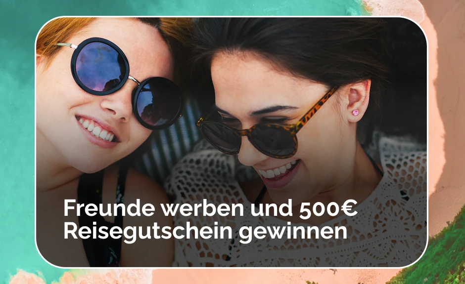Gewinnspiel TF Bank Blog - 2 Freundinnen lachen sich an und tragen Sonnenbrillen