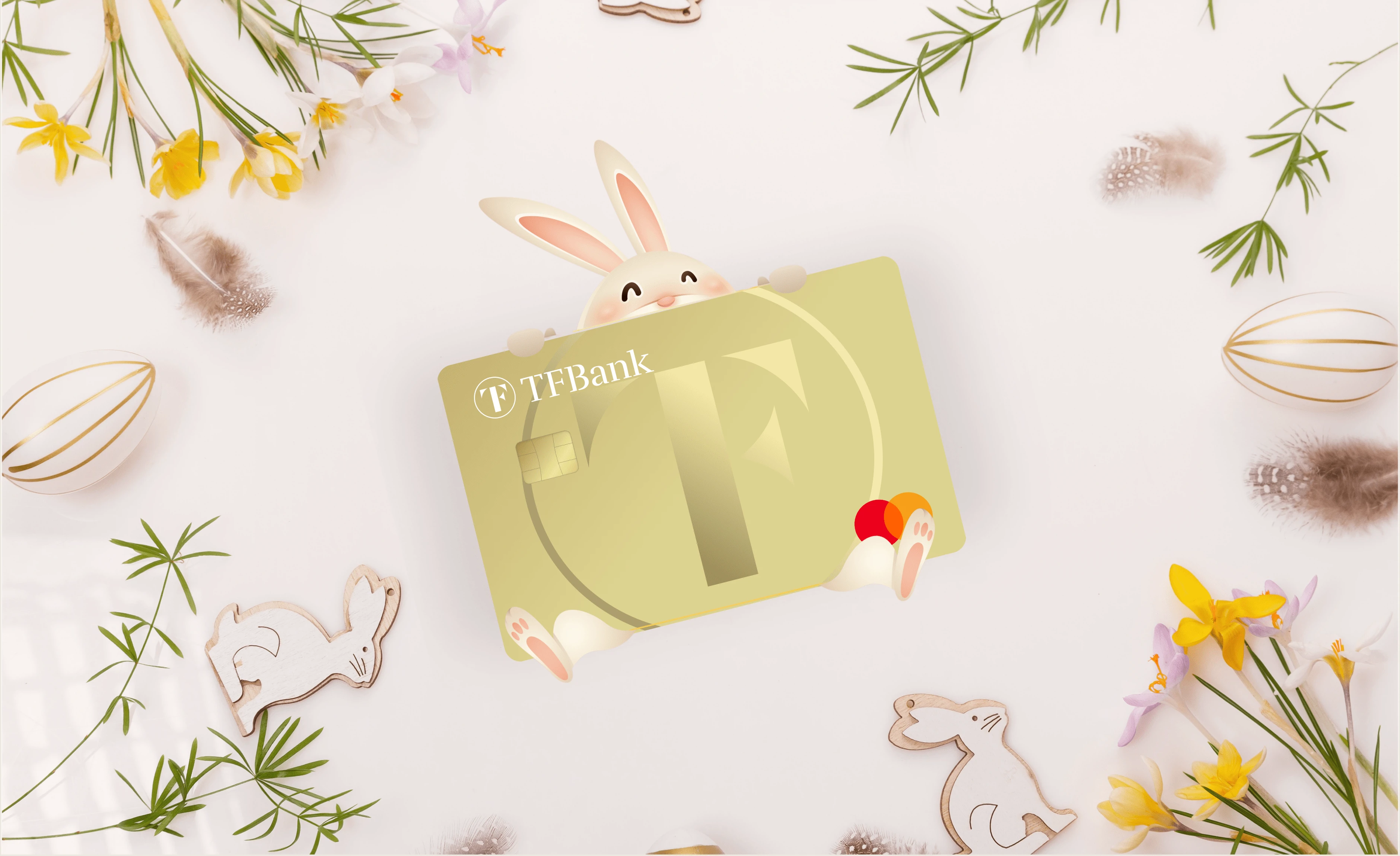 TF Mastercard ist zum Anlass Ostern geschmückt.