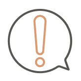 Icon Sprechblase mit Ausrufezeichen als Vorsicht vor Phishing