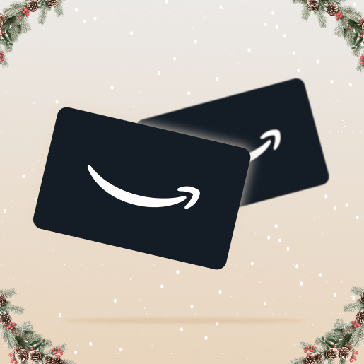 2 Amazon Gutscheine mit weihnachtlichem Hintergrund
